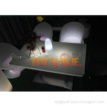 Durable DMX Control LED Coffee Tables , White LED Bar Table